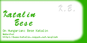 katalin bese business card